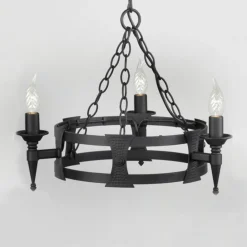 Elstead Lysekroner>SAXON pendellampe med tre pærer, sort