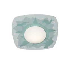 Børn Elobra Scandi forest loftlampe, 58 cm, grøn, MDF-træ