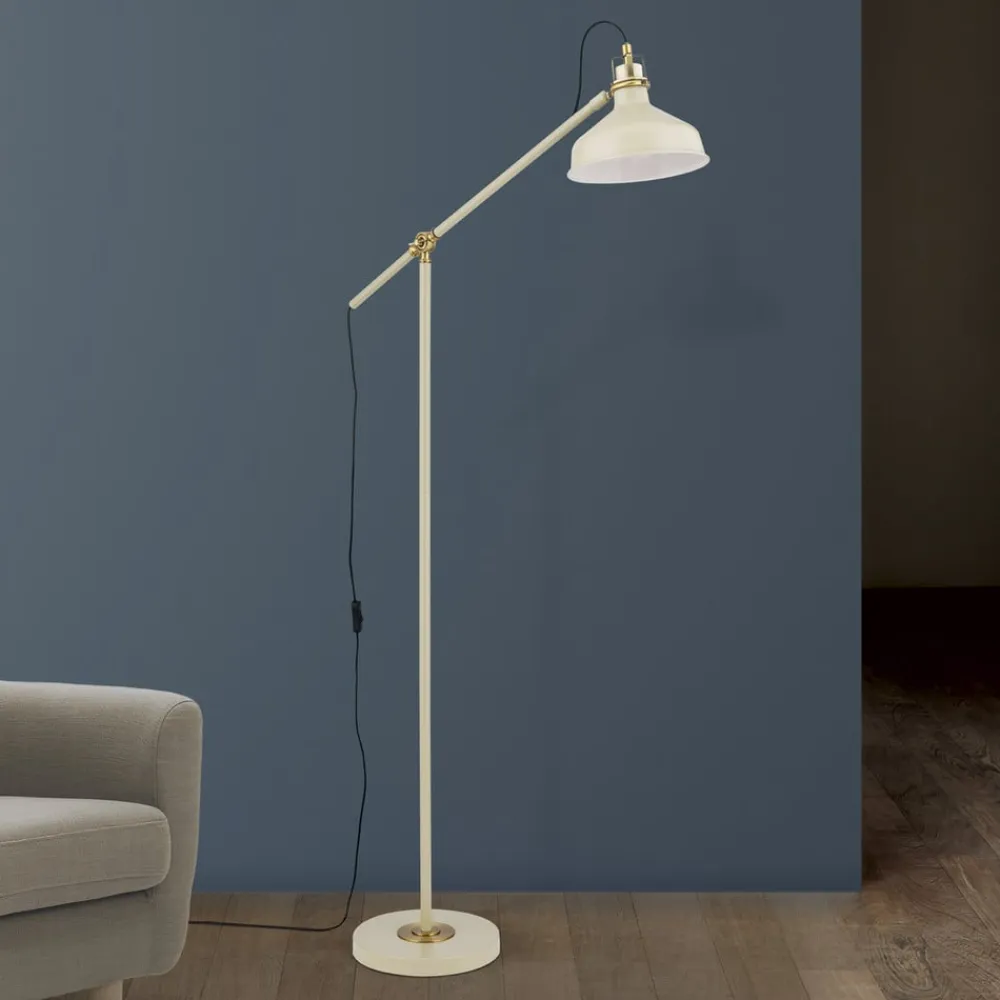ORION Gulvlamper>Schiller gulvlampe, khaki, metal, 153 cm høj, justerbar