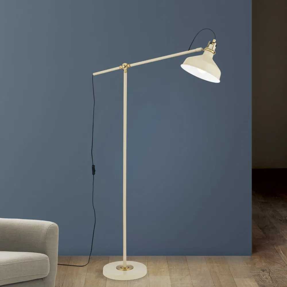 ORION Gulvlamper>Schiller gulvlampe, khaki, metal, 153 cm høj, justerbar