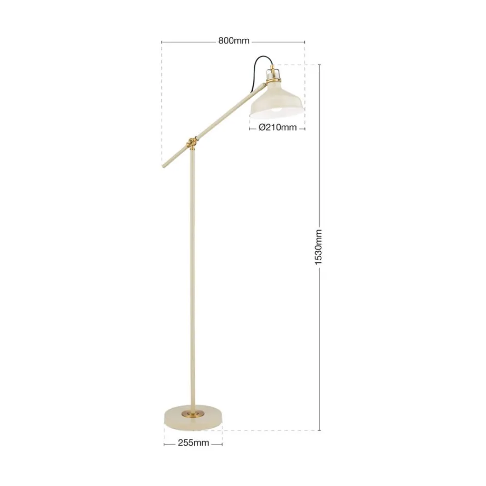 ORION Gulvlamper>Schiller gulvlampe, khaki, metal, 153 cm høj, justerbar
