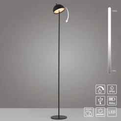 SCHÖNER WOHNEN LED-akku-gulvlampe Bellies, sort, IP54^Schöner Wohnen Online