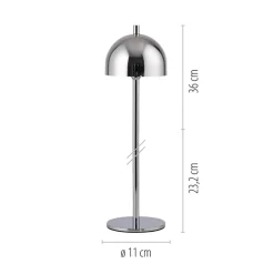 Schöner Wohnen LED-batteridrevet bordlampe Bellies, krom, IP54