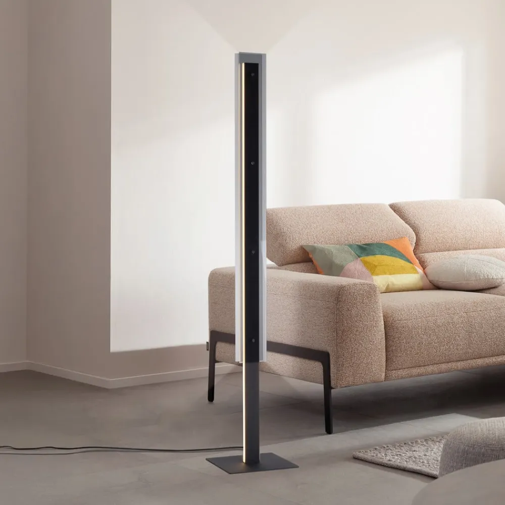 SCHÖNER WOHNEN LED-gulvlampe Lena, jern, sort, dæmper^Schöner Wohnen Sale