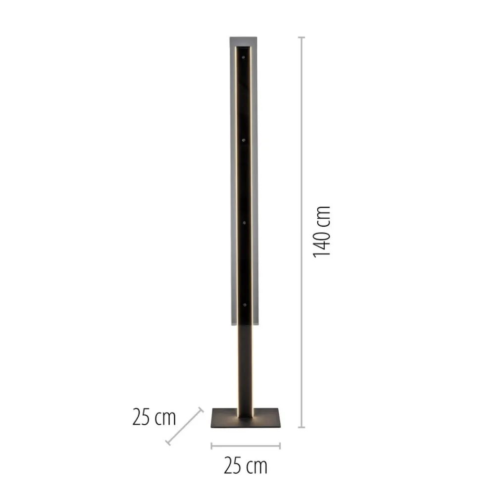 SCHÖNER WOHNEN LED-gulvlampe Lena, jern, sort, dæmper^Schöner Wohnen Sale