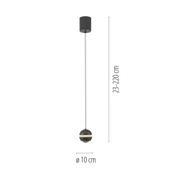 SCHÖNER WOHNEN LED-hængelampe Lini, sort, 1 lyskilde, 3.000K^Schöner Wohnen Outlet