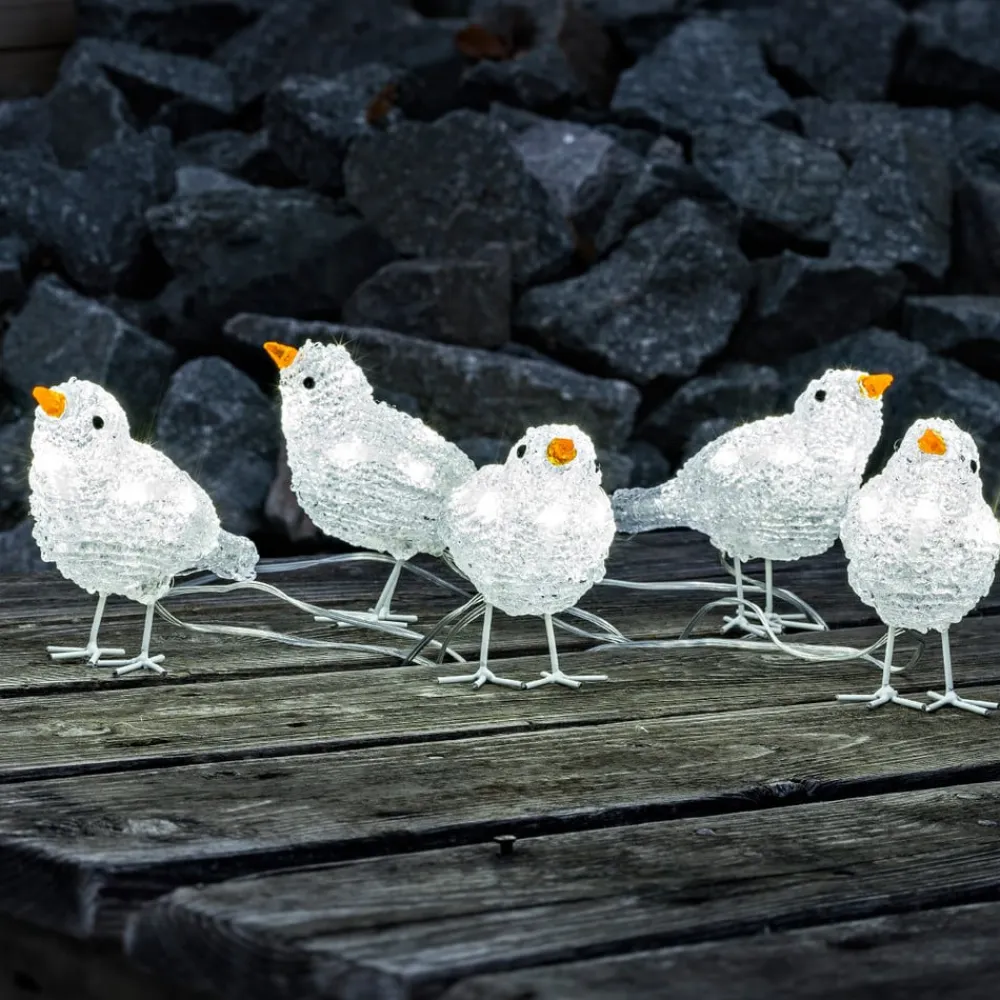 Konstsmide Christmas Sød udendørs dekoration LED-fuglekvintet