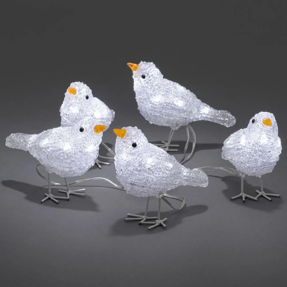 Konstsmide Christmas Sød udendørs dekoration LED-fuglekvintet