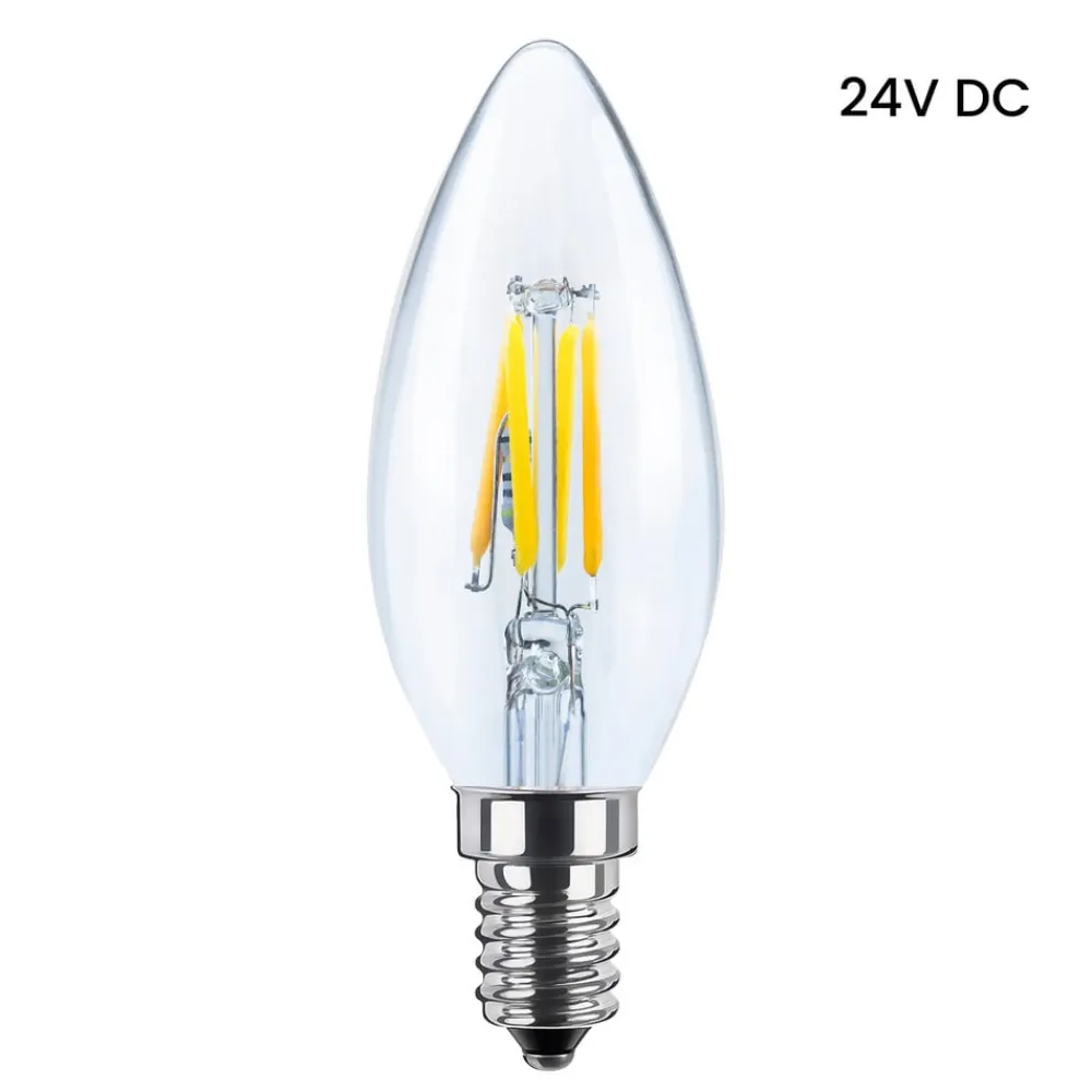 SEGULA LED-kertepære 24V DC E14 3W 927 Filament dæmpbar