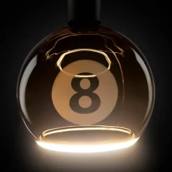 SEGULA LED-kugle Flydende Billard sort 8, E27, G200 4 W 922