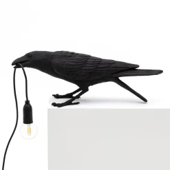 SELETTI Dekorationsbelysning|Bordlamper>Bird Lamp legesyg LED-bordlampe, sort