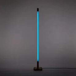 LED-lampe Linea, blå, trædetaljer, universal^SELETTI Hot