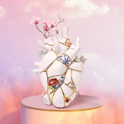 Love in Bloom Kintsugi-vase, farverig, porcelæn, guld^SELETTI Clearance