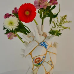 Love in Bloom Kintsugi-vase, farverig, porcelæn, guld^SELETTI Clearance