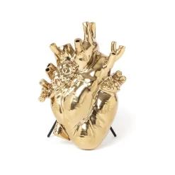 Love in Bloom-vase, guldfarvet, hjerteformet, porcelæn^SELETTI Sale