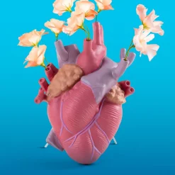 SELETTI Love in Bloom-vase, farverig, højde 25 cm, porcelæn