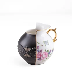 SELETTI Vase Hybrid Lfe, hvid/farvet, Ø 19,5 cm, porcelæn