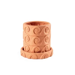 Vase Magna Graecia Onda, underkop, terracotta^SELETTI Hot