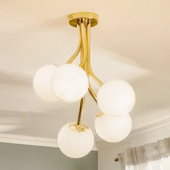 Euluna Loftlamper>Selva loftlampe, 5 lyskilder offset, guld