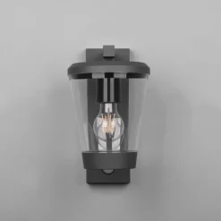 Sensor-udendørs væglampe CAVADO, antracit, højde 28 cm, IP44^Trio Lighting Outlet