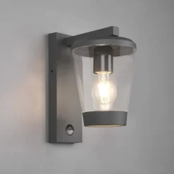 Sensor-udendørs væglampe CAVADO, antracit, højde 28 cm, IP44^Trio Lighting Outlet