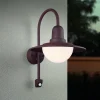Trio Lighting Sensor-udendørs væglampe NORMAN, rust, Ø 30 cm metal/glas IP44