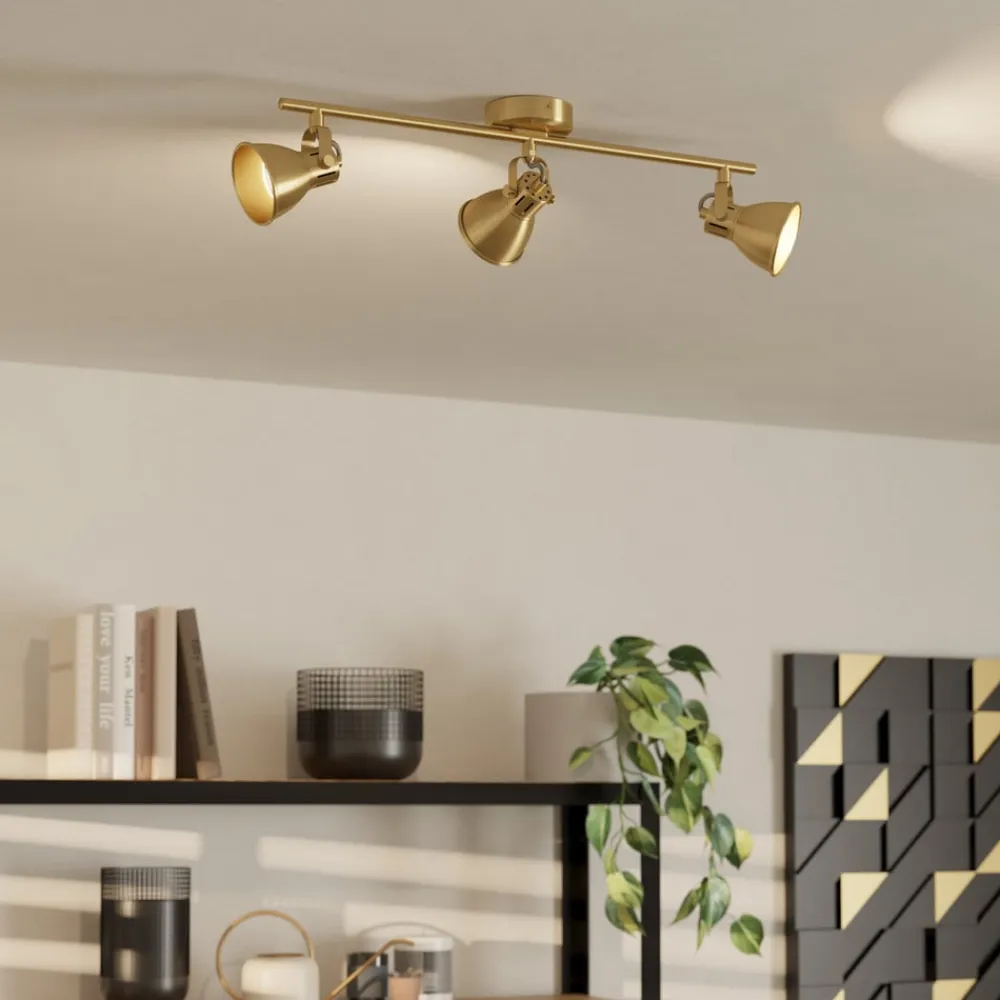 Seras loftsspot, børstet messing-guld, 3-flamme^EGLO Hot