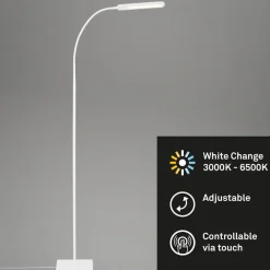 Briloner Servo LED-gulvlampe, kan dæmpes, CCT, hvid