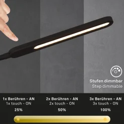 Briloner Servo LED-gulvlampe, kan dæmpes, CCT, sort