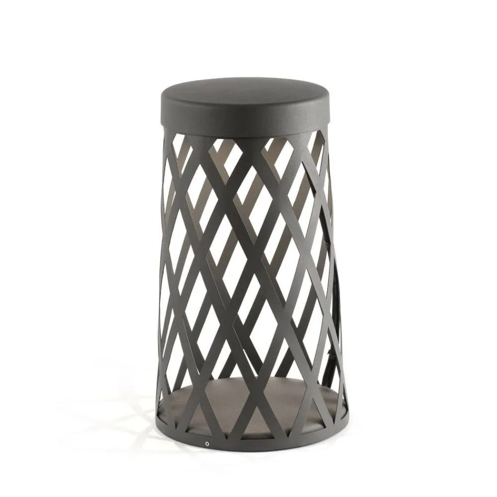 FARO BARCELONA Sokkellamper>Shadow LED-sokkellampe, mørkegrå, aluminium, højde 45 cm