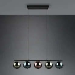 Sheldon hængelampe med 5 glaskugler^Reality Leuchten Outlet