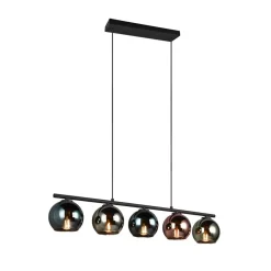 Sheldon hængelampe med 5 glaskugler^Reality Leuchten Outlet