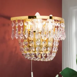 ORION Væglamper>SHERATA krystalvæglampe i guld