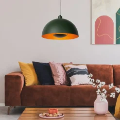 Siemon hængelampe af stål, Ø 40 cm, grøn^Lucide Online