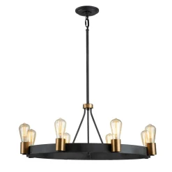 Silas lysekrone, sort, 8 lyskilder, Ø 82,9cm^Quintiesse Best