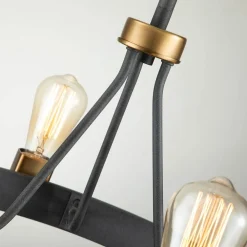 Silas lysekrone, sort, 4 lyskilder, Ø 54,9cm^Quintiesse