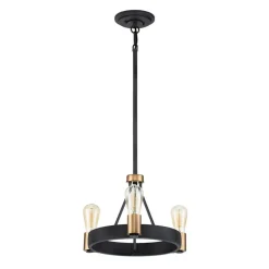 Silas lysekrone, sort, 3 lyskilder, Ø 42,2cm^Quintiesse