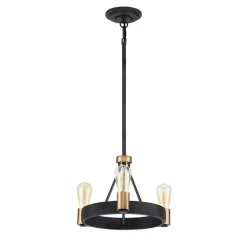 Silas lysekrone, sort, 3 lyskilder, Ø 42,2cm^Quintiesse