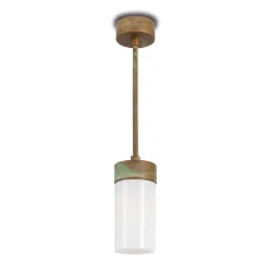 Moretti Luce Silindar 3358 hængelampe, messing antik/opal