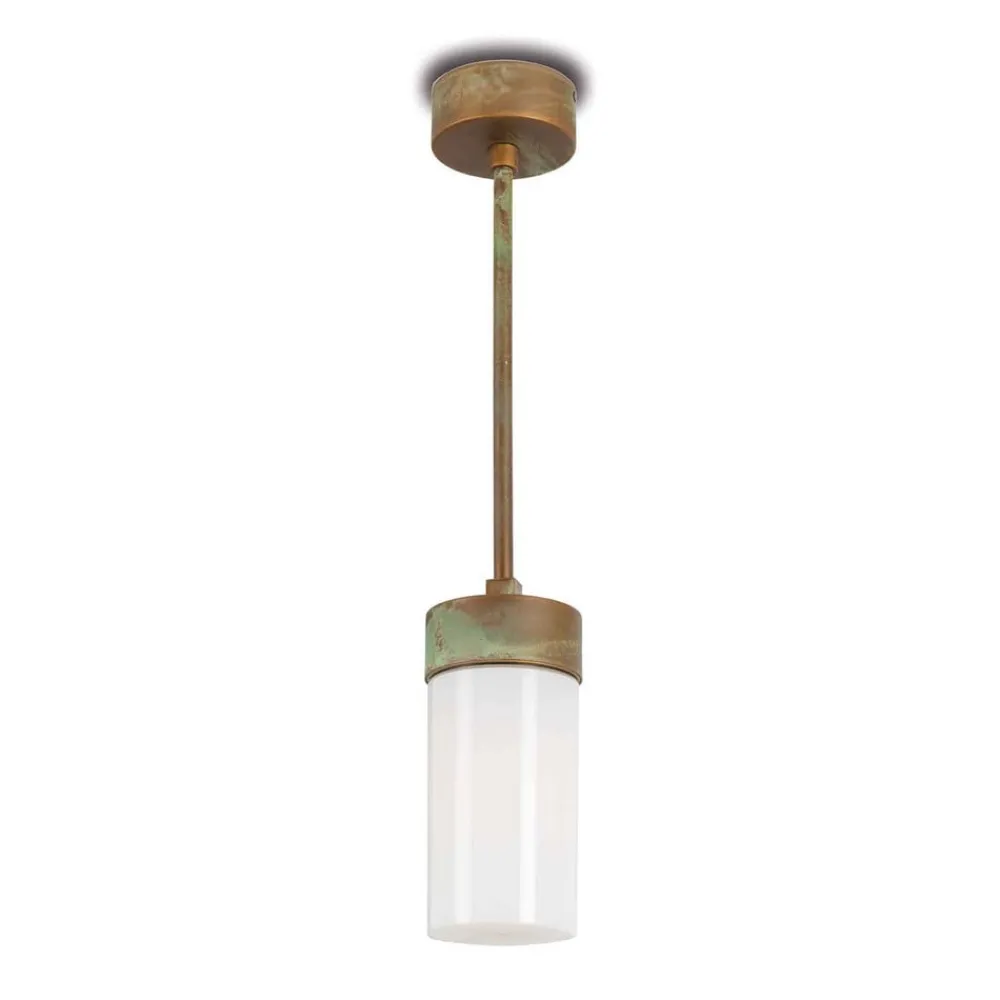 Moretti Luce Silindar 3358 hængelampe, messing antik/opal