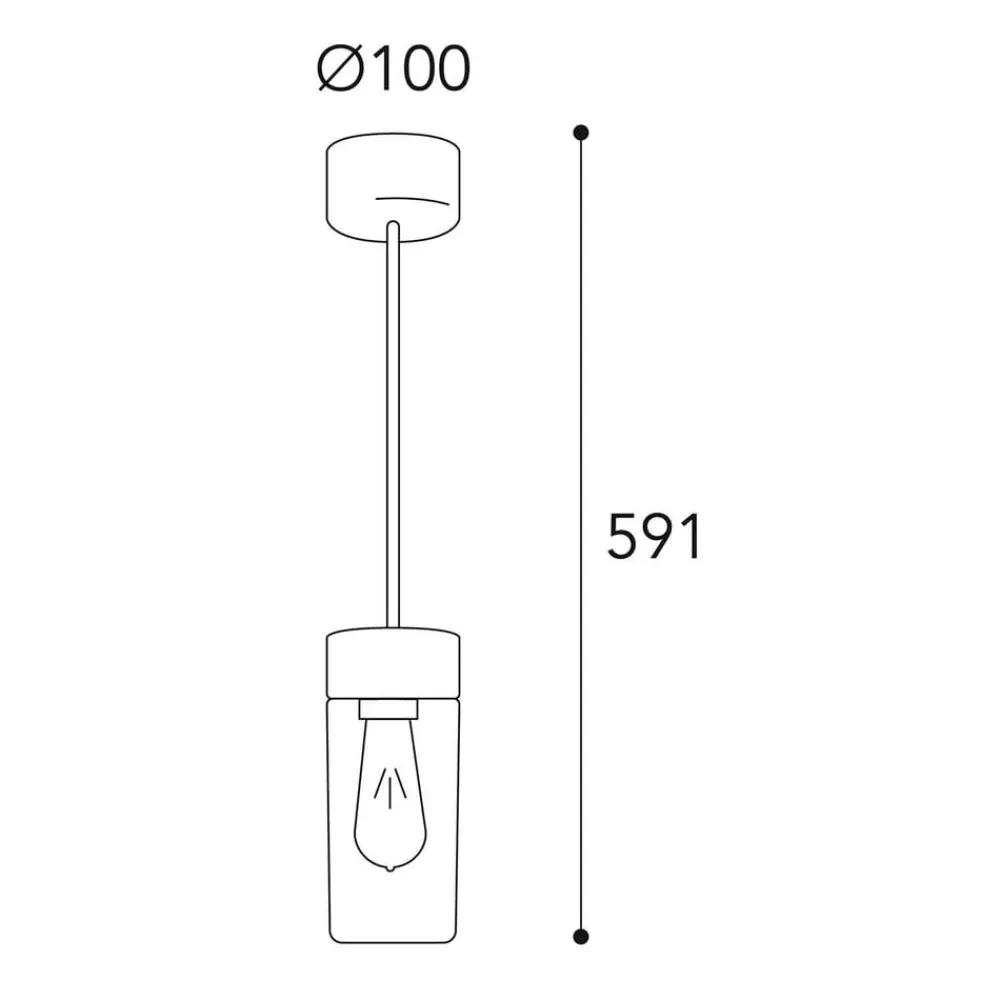 Moretti Luce Silindar 3358 hængelampe, messing antik/klar