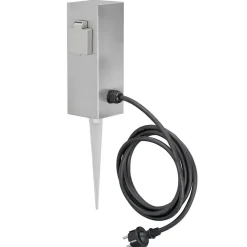 Ledino Stikkontaktsøjler>Søjle med dobbelt stikkontakt Connect S2 m. jordspyd Jordspyd