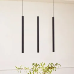 Lindby Skinne system 48V Lumaro, pendel, rørpære, 3 lyskilder, sort