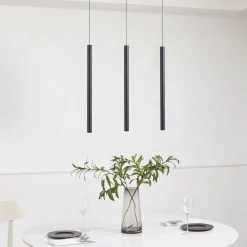 Lindby Skinne system 48V Lumaro, pendel, rørpære, 3 lyskilder, sort