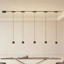 Skinne system 48V Lumaro, pendel, cylinder, 5 lyskilder, sort^Lindby Sale