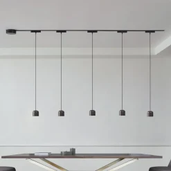 Skinne system 48V Lumaro, pendel, cylinder, 5 lyskilder, sort^Lindby Sale