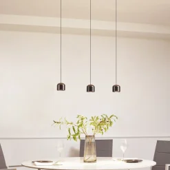 Lindby Skinne system 48V Lumaro, pendel, cylinder, 3 lyskilder, sort