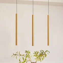 Lindby Skinnesystem>Skinne system 48V Lumaro, pendel, rørpære, 3 lyskilder, guld, CCT