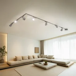 Lindby Skinne system 48V Lumaro spots 7 lyskilder sort Ø8cm dæmpbar