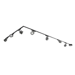 Lindby Skinne system 48V Lumaro spots 7 lyskilder sort Ø8cm dæmpbar